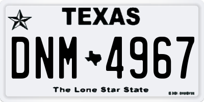 TX license plate DNM4967