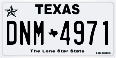 TX license plate DNM4971