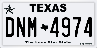 TX license plate DNM4974