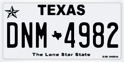TX license plate DNM4982