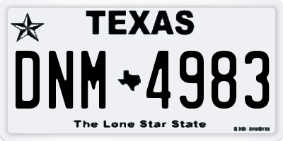 TX license plate DNM4983