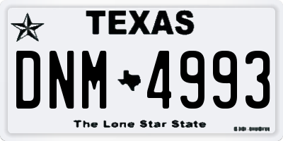 TX license plate DNM4993