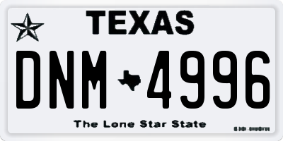 TX license plate DNM4996