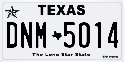 TX license plate DNM5014