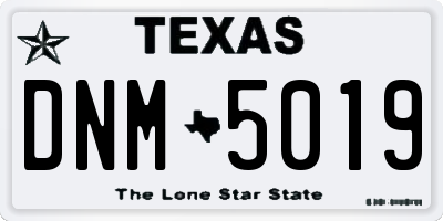 TX license plate DNM5019