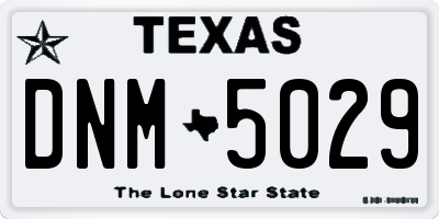 TX license plate DNM5029