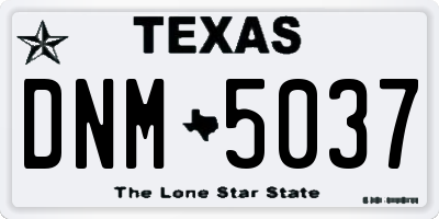 TX license plate DNM5037
