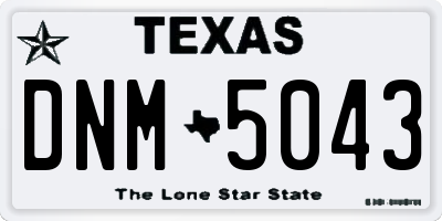 TX license plate DNM5043