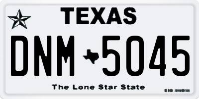 TX license plate DNM5045