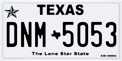 TX license plate DNM5053
