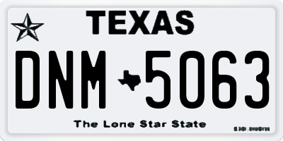 TX license plate DNM5063