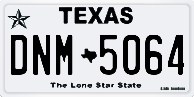 TX license plate DNM5064