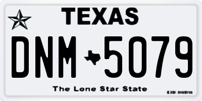 TX license plate DNM5079