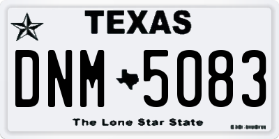 TX license plate DNM5083