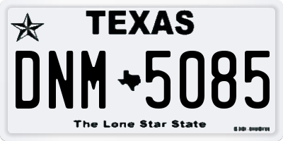 TX license plate DNM5085