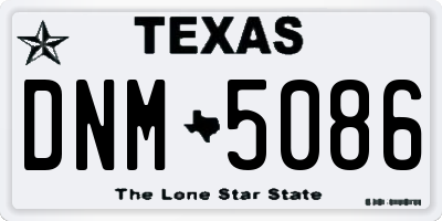 TX license plate DNM5086