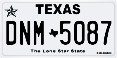 TX license plate DNM5087