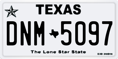 TX license plate DNM5097