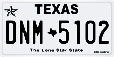 TX license plate DNM5102