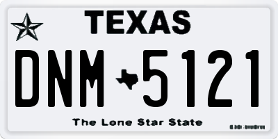 TX license plate DNM5121