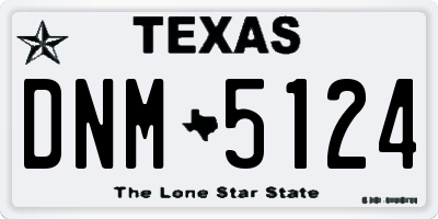 TX license plate DNM5124
