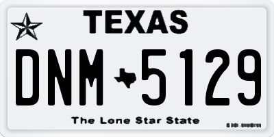 TX license plate DNM5129