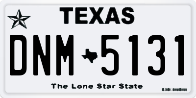 TX license plate DNM5131