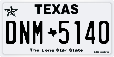 TX license plate DNM5140