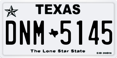 TX license plate DNM5145