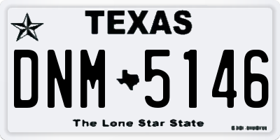 TX license plate DNM5146