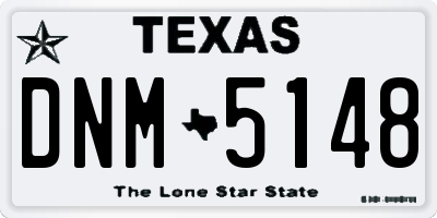 TX license plate DNM5148