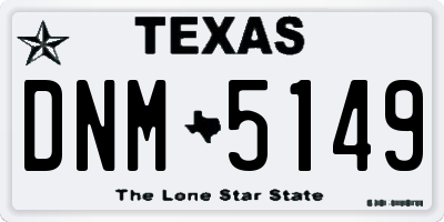 TX license plate DNM5149