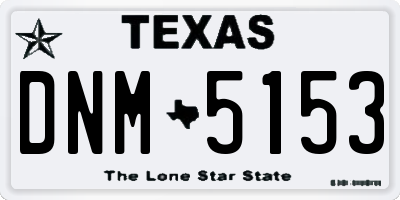 TX license plate DNM5153