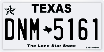 TX license plate DNM5161