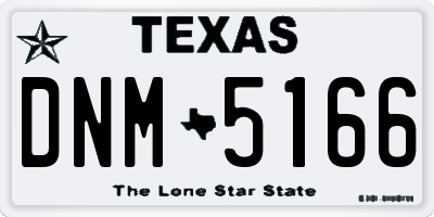 TX license plate DNM5166