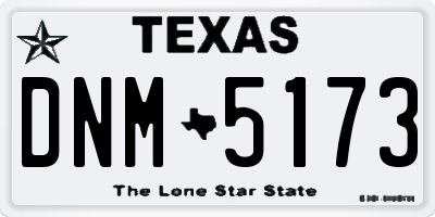 TX license plate DNM5173