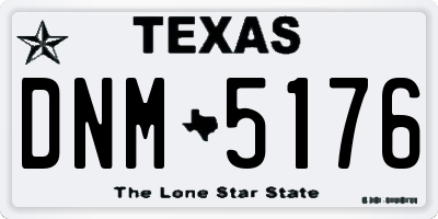 TX license plate DNM5176