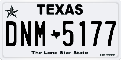 TX license plate DNM5177