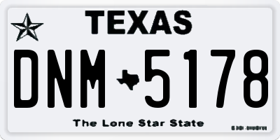 TX license plate DNM5178