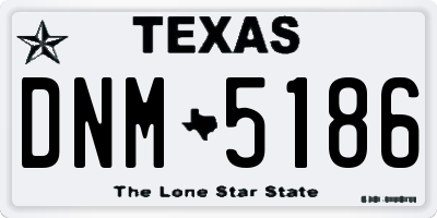 TX license plate DNM5186