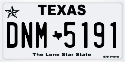 TX license plate DNM5191