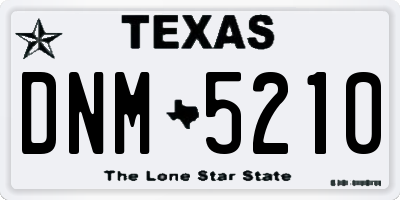 TX license plate DNM5210