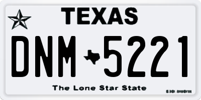 TX license plate DNM5221