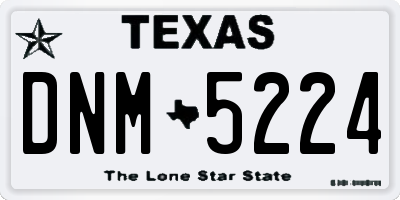 TX license plate DNM5224