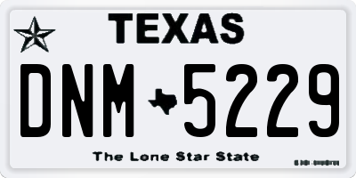 TX license plate DNM5229