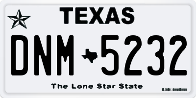 TX license plate DNM5232