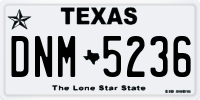 TX license plate DNM5236