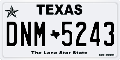TX license plate DNM5243