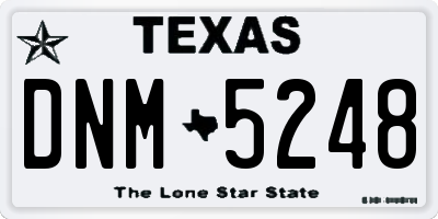 TX license plate DNM5248