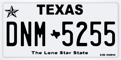 TX license plate DNM5255